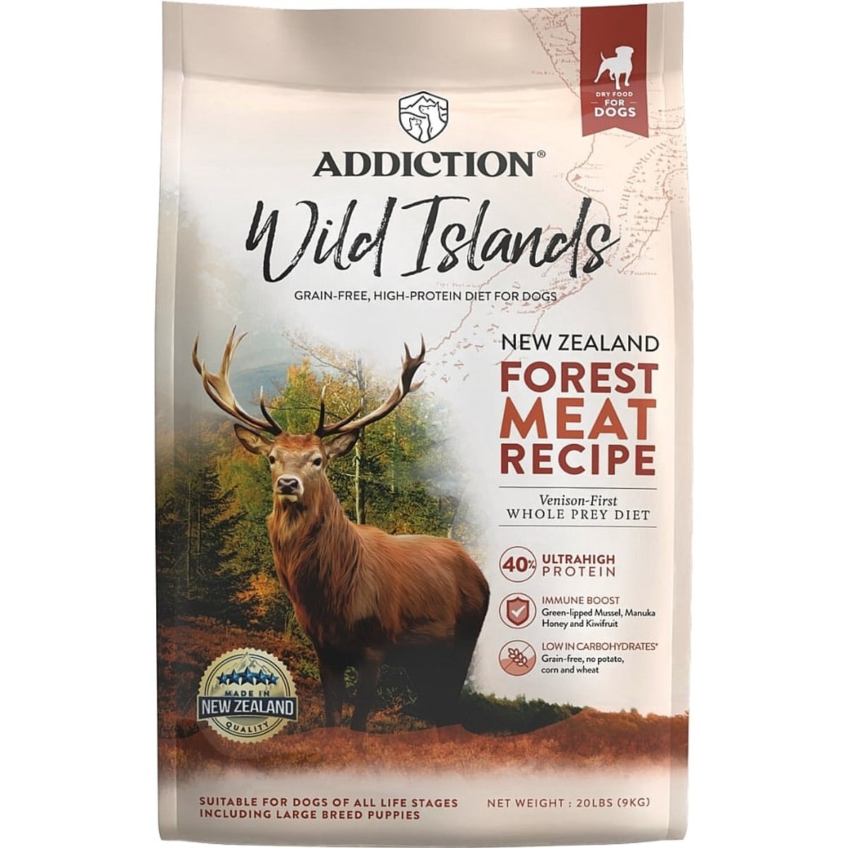 Addiction Premium Wild Islands Forest Adult Grain-Free & High-Protein Meat Recipe Dry Dog Food, 20-lb bag