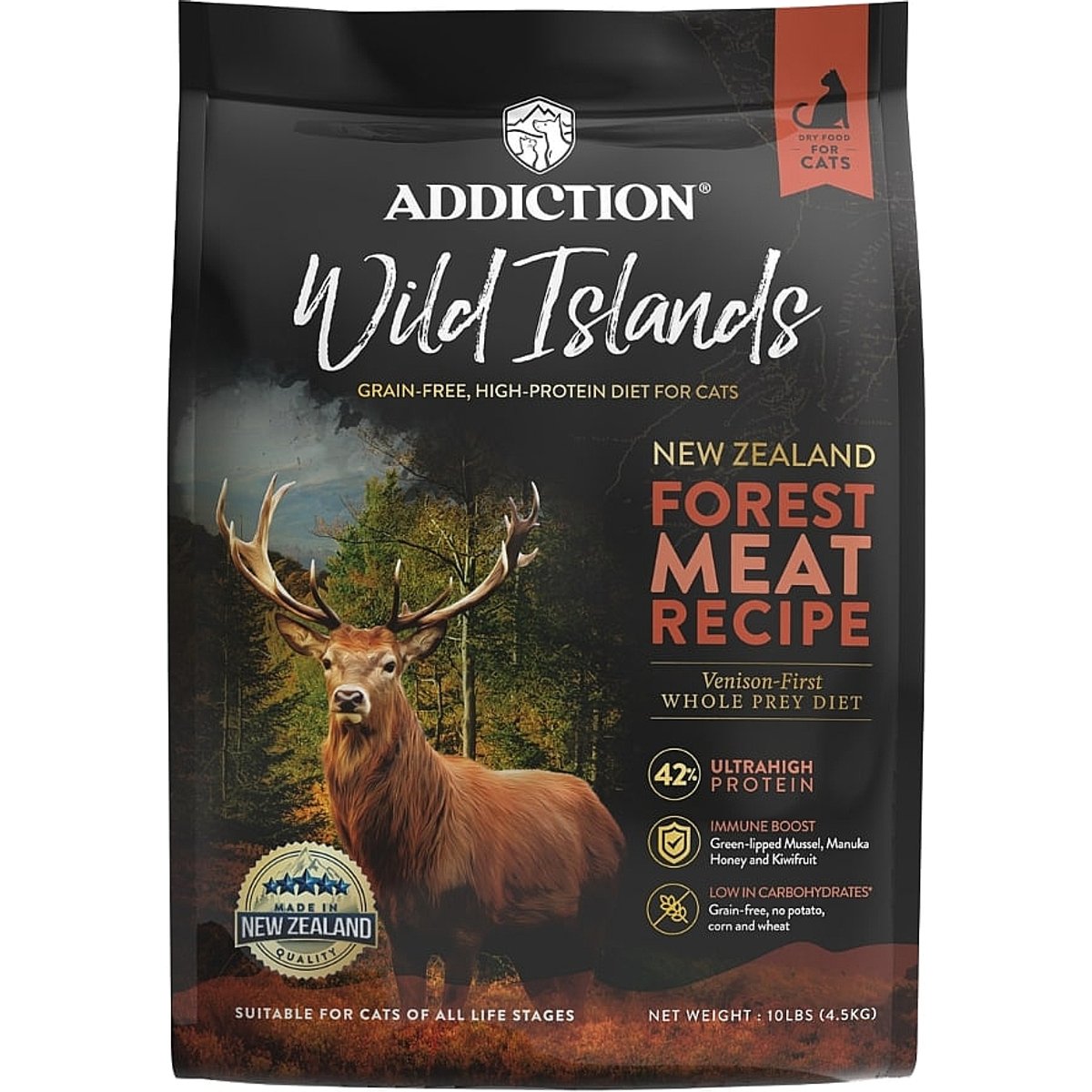 Addiction Premium Wild Islands Forest Meat Recipe Grain-Free & High-Protein Dry Cat Food, 10-lb bag