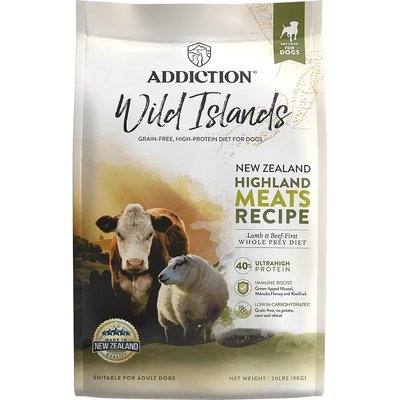 Addiction Addiction Premium Wild Islands Highland Adult Grain-Free & High-Protein Meat Recipe Dry Dog Food, 20-lb bag
