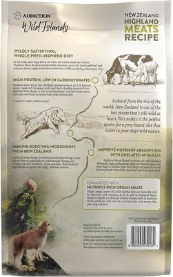 Show full view: Addiction Premium Wild Islands Highland Adult Grain-Free & High-Protein Meat Recipe Dry Dog Food, 20-lb bag slide 10 of 11