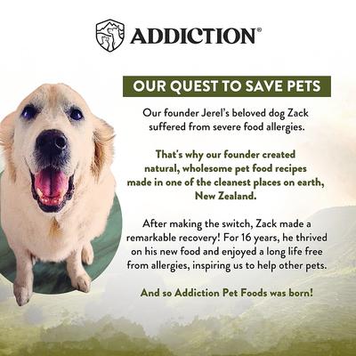 Show full view: Addiction Premium Wild Islands Highland Adult Grain-Free & High-Protein Meat Recipe Dry Dog Food, 20-lb bag slide 9 of 11