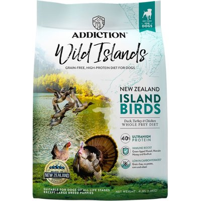 Addiction Addiction Premium Wild Islands Island Birds Adult Grain-Free & High-Protein Poultry Dry Dog Food, 4-lb bag