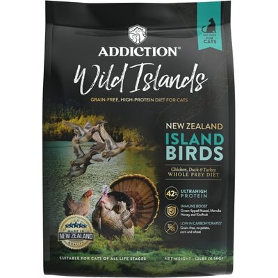 Addiction Addiction Premium Wild Islands Island Birds Poultry Grain-Free & High-Protein Dry Cat Food, 10-lb bag