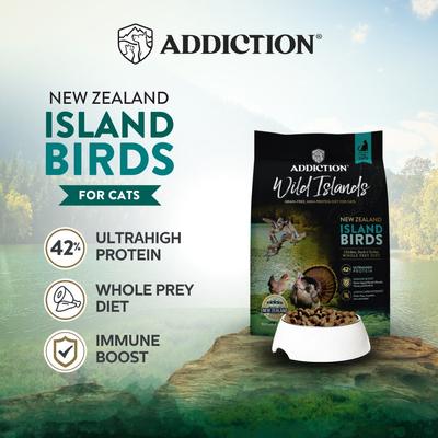 Show full view: Addiction Premium Wild Islands Island Birds Poultry Grain-Free & High-Protein Dry Cat Food, 10-lb bag slide 3 of 11