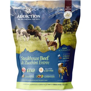 Addiction Steakhouse Beef & Zucchini Entree Raw Dehydrated Dog Food, 2-lb box