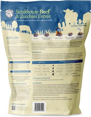 Show full view: Addiction Steakhouse Beef & Zucchini Entree Raw Dehydrated Dog Food, 2-lb box slide 3 of 12