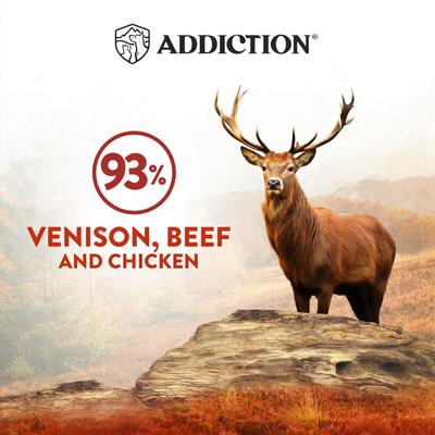 Show full view: Addiction Wild Islands Forest Meat Premium Venison & Beef Grain-Free Canned Wet Cat Food, 6.5-oz can, case of 24 slide 6 of 11
