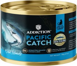Addiction Wild Islands Pacific Catch Premium Ocean Fish & Salmon Grain-Free Canned Wet Cat Food, 6.5-oz can, case of 24