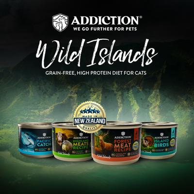 Show full view: Addiction Wild Islands Pacific Catch Premium Ocean Fish & Salmon Grain-Free Canned Wet Cat Food, 6.5-oz can, case of 24 slide 6 of 8
