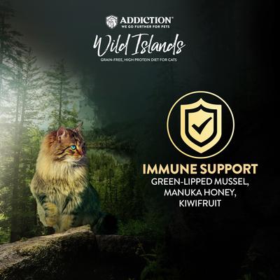 Show full view: Addiction Wild Islands Pacific Catch Premium Ocean Fish & Salmon Grain-Free Canned Wet Cat Food, 6.5-oz can, case of 24 slide 5 of 8