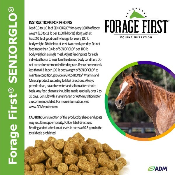 ADM Forage First SeniorGlo Horse Feed, 50-lb bag