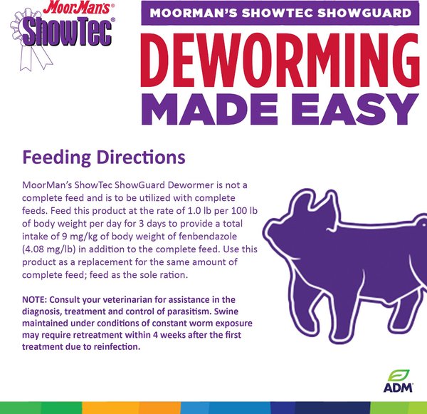 ADM MoorMan's ShowTec ShowGuard Swine Dewormer Supplement, 25-lb bag