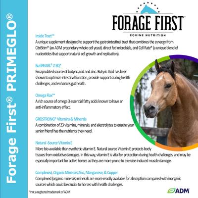 Show full view: ADM PRIMEGLO Forage First Premium Nutrition Mature Horse Feed, 50-lb bag slide 9 of 9