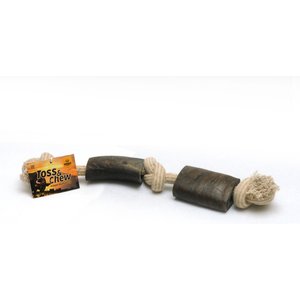 Advance Pet Product Cotton Jute Rope Tug Toy with Buffalo Horn Medium Dog Natural Chew Treats, Medium