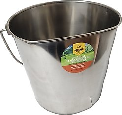 Advance Pet Product Heavy Stainless Steel Flat Bucket, Medium Large: 6-qt
