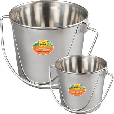 Show full view: Advance Pet Product Heavy Stainless Steel Round Bucket, 1-qt slide 2 of 2