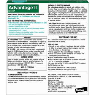 Advantage II Flea Spot Treatment for Cats, 2-5 lbs, 2 Doses (2-mos. supply) slide 2 of 8