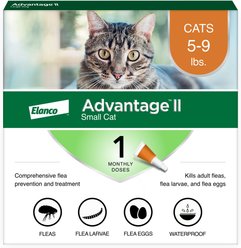 Advantage II Flea Spot Treatment for Cats, 5-9 lbs, 1 Dose (1-mo. supply)