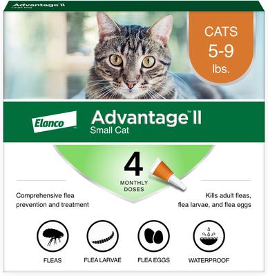Show full view: Advantage II Flea Spot Treatment for Cats, 5-9 lbs, 4 Doses (4-mos. supply) slide 1 of 11