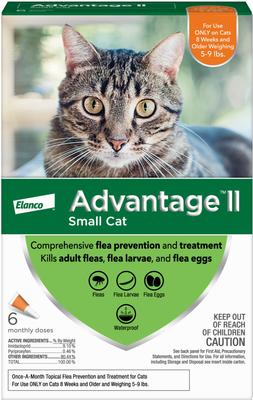 Show full view: Advantage II Flea Spot Treatment for Cats, 5-9 lbs, & Ferrets + Household Spot & Crevice Spray slide 2 of 10