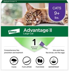 Advantage II Flea Spot Treatment for Cats, over 9 lbs, 1 Dose (1-mo. supply)