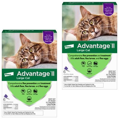 Show full view: Advantage II Flea Spot Treatment for Cats, over 9-lbs, 12 Doses (12-mos. supply) slide 1 of 9