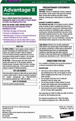 Show full view: Advantage II Flea Spot Treatment for Cats, over 9-lbs, 12 Doses (12-mos. supply) slide 2 of 9