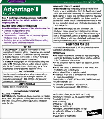Show full view: Advantage II Flea Spot Treatment for Cats, over 9-lbs, 2 Doses (2-mos. supply) + Pet Protect Endurosyn Probiotic Balance + Chicken & Fish Flavored Oral Gel for Cats, 15-g syringe slide 2 of 9