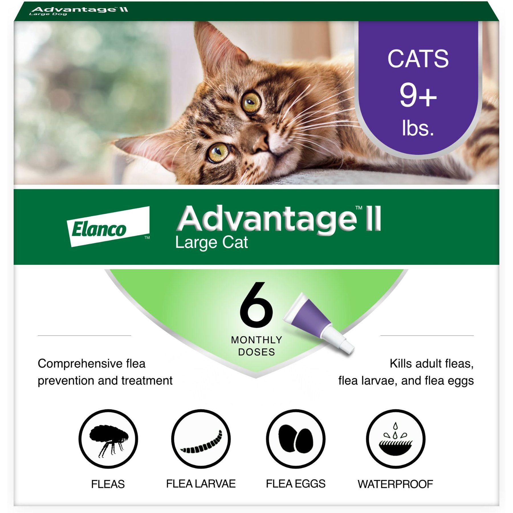 Advantage II Over 9lbs, 6 Treatment Cats Flea Treatment