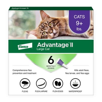 Show full view: Advantage II Flea Spot Treatment for Cats, over 9 lbs, 6 Doses (6-mos. supply) slide 1 of 10