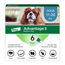 Advantage II Flea Spot Treatment for Dogs, 11-20 lbs, 6 Doses (6-mos. supply)
