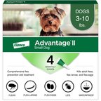 Advantage II Flea Spot Treatment for Dogs, 3-10 lbs, 4 Doses (4-mos. supply)