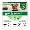 Advantage II Flea Spot Treatment for Dogs, 3-10 lbs, 4 Doses (4-mos. supply)
