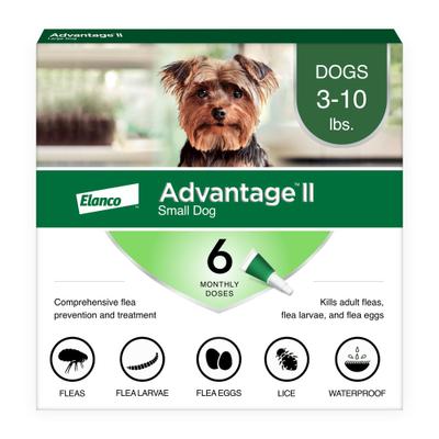 Show full view: Advantage II Flea Spot Treatment for Dogs, 3-10 lbs, 6 Doses (6-mos. supply) slide 1 of 10