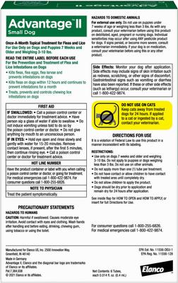Show full view: Advantage II Flea Spot Treatment for Dogs, 3-10 lbs, 6 Doses (6-mos. supply) slide 2 of 10