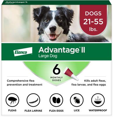 Show full view: Advantage II Flea Treatment for Dogs, 21-55 lbs, 6 Doses (6-mos. supply) slide 1 of 11