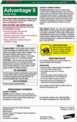 Show full view: Advantage II Flea Treatment for Dogs, 21-55 lbs, 6 Doses (6-mos. supply) slide 2 of 11