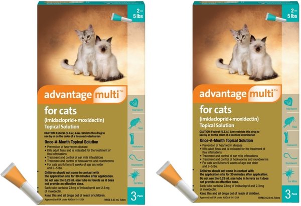 Advantage Multi Topical Solution for Cats, 2-5 lbs (Turquoise Box)