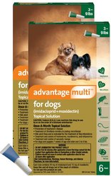 Advantage Multi Topical Solution for Dogs, 3-9 lbs, (Green Box), 12 Doses (12-mos. supply)