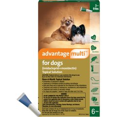 Advantage Multi Topical Solution for Dogs, 3-9 lbs, (Green Box), 6 Doses (6-mos. supply)