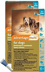 Advantage Multi Topical Solution for Dogs, 9.1-20 lbs, (Teal Box), 12 Doses (12-mos. supply)