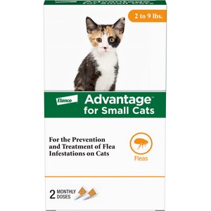 Advantage Topical Flea Prevention for Small Cats, 2-9 lbs, 2-Monthly Treatments