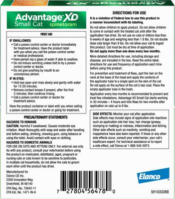 Show full view: Advantage XD Small Cat Treatment, 2 count + Pet Protect Endurosyn Probiotic Balance + Chicken & Fish Flavored Oral Gel for Cats, 15-g syringe slide 2 of 8