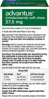 Show full view: Advantus Flea Oral Treatment for Dogs, 23-110 lbs, 7 Soft Chews slide 2 of 10
