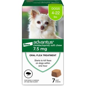 Advantus Flea Oral Treatment for Dogs, 4-22 lbs, 7 Soft Chews