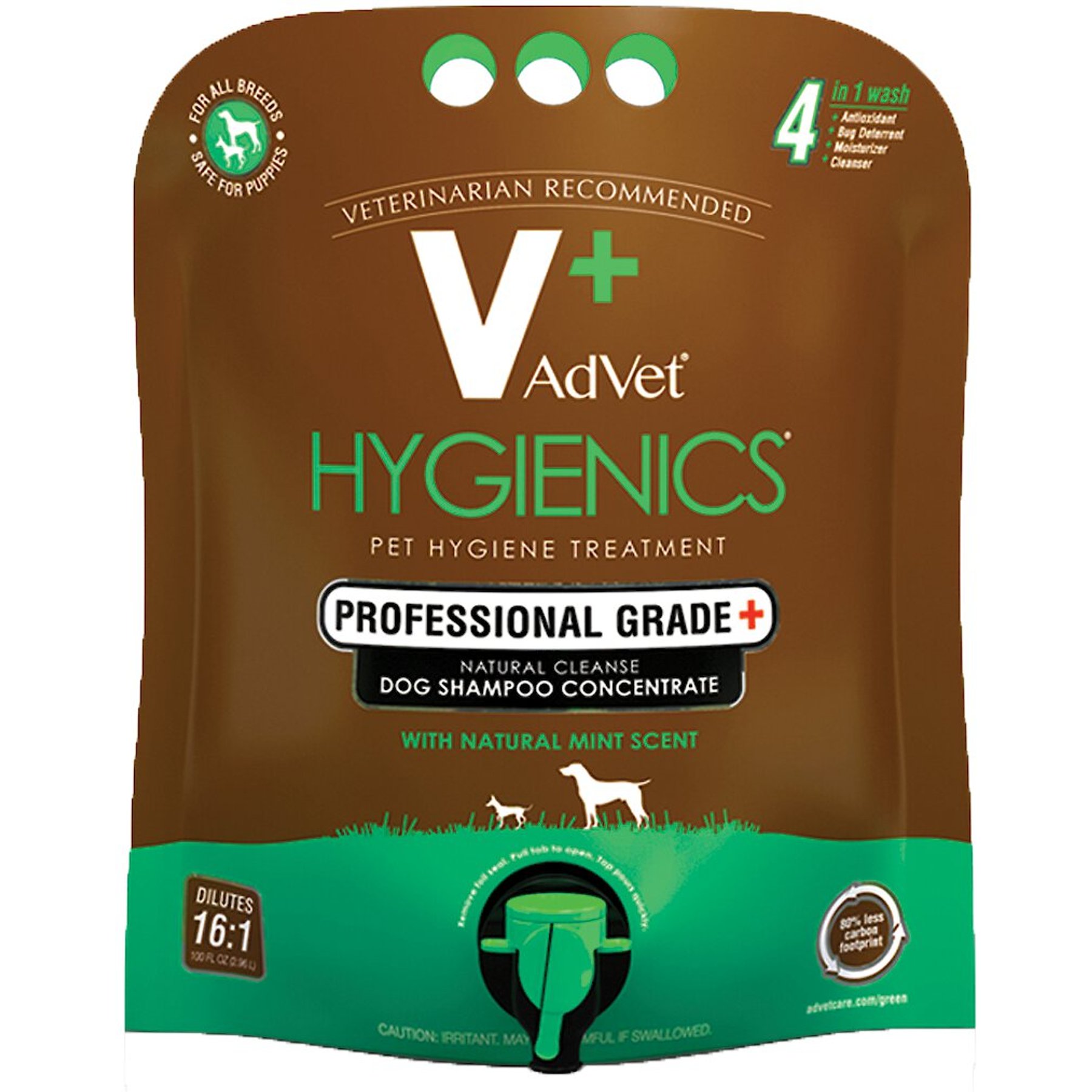 AdVet Hygienics Natural Cleanse Dog Shampoo, 100-fl oz bag