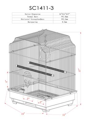 Show full view: A&E Cage Company 17-in Ornate Top Bird Cage, Small, Black slide 2 of 5