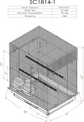 A&E Cage Company 18-in Flat Top Bird Cage, Black, Small slide 2 of 4