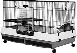 A&E Cage Company 26-in Deluxe 2-Tier Small Animal Cage, Black