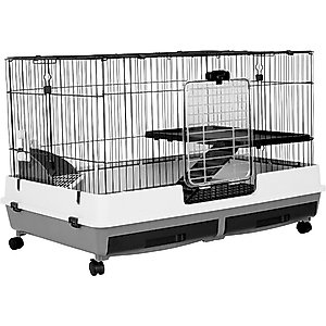 A&E Cage Company 26-in Deluxe 2-Tier Small Animal Cage, Black